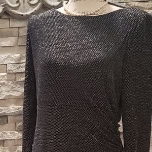 Ralph lauren , long sleeve metallic  dress size 14